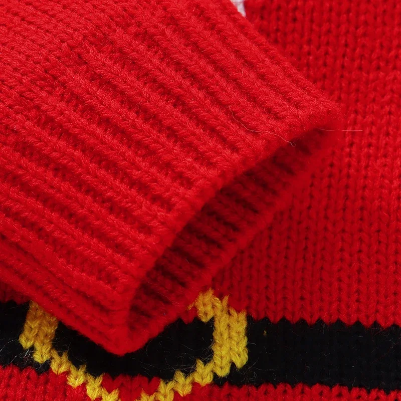 Newborn Baby Bodysuit Knitted Infant Girl Boy Jumpsuit Long Sleeve Fall Winter Christmas Clothes Fashion Santa Claus 0-18M Tops