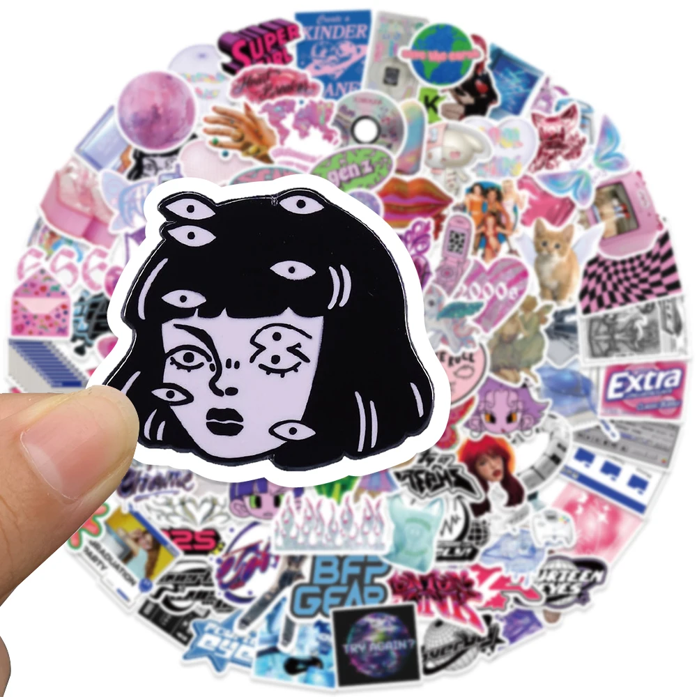 53/111pcs Vintage Leopard Love Y2k Stickers Aesthetic Laptop Motor Luggage Guitar Phone Skateboard 2000s Classic Kids Toys