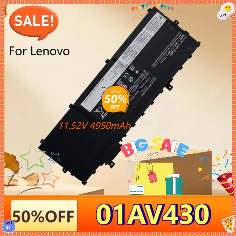 01AV430 57Wh Batería para portátil Lenovo ThinkPad X1 Carbon 5ta 6a Gen (X1 Carbon 2017 2018) Serie 01AV431 01AV429 01AV494