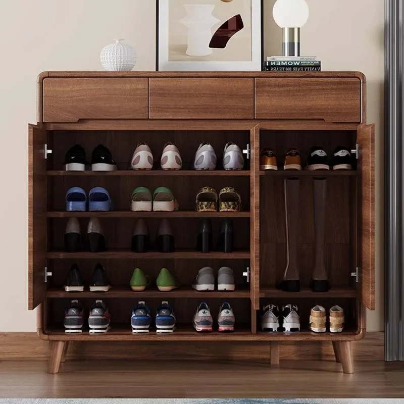 تصميم الحديثة الشمال خزانة خذاء النمط الآسيوي ضيق غرفة المعيشة خزانة خذاء تخزين خشبي Szafka Na Buty أثاث المنزل #5