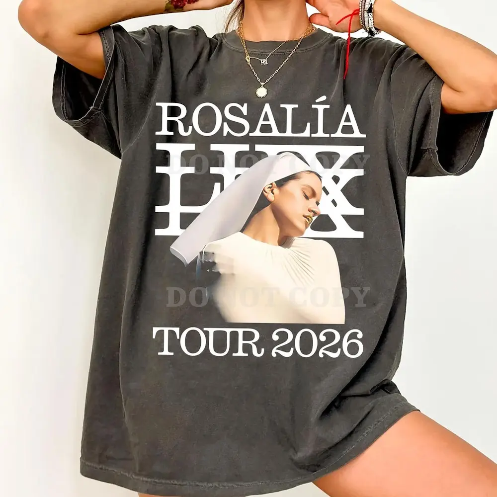 ROSALIA LUX tour 2026 T-SHIRT 2026 ROSAIA Same As Official Website High Quality Tee-shirt 100%Cotton Harajuku Round Neck TEES