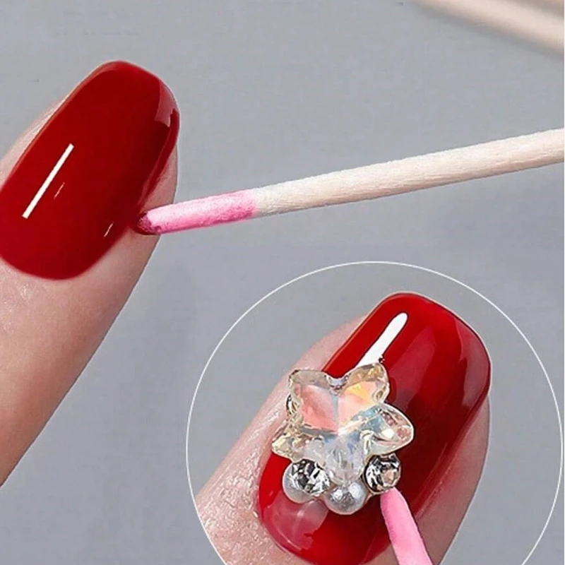 100/300/500 Pcs Double Pointed Cotton Swab Embroidery Makeup Eyebrow Trimming Eyeliner Superfine Disposable Cotton Swab