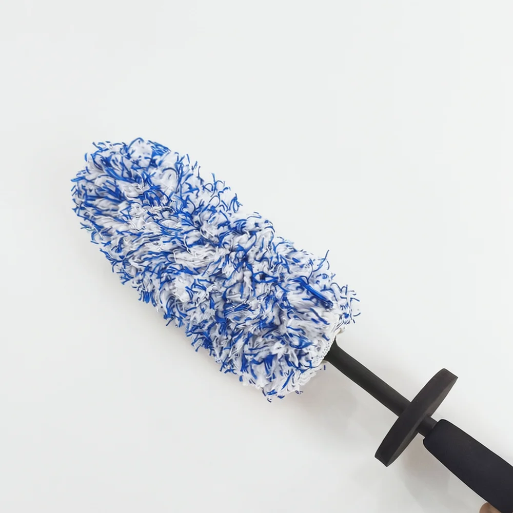 Automotive Exterior Cleaning Brush Long Handle Microfiber Rim Scrubber Car Wash Accessory Professional Hub Maintenance Tool