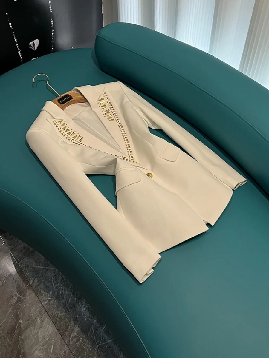 

Тяжеловее металлическое пальто Le Embellied на одной пуговице стандартного кроя Ele Commute Sle Long Sve средней длины