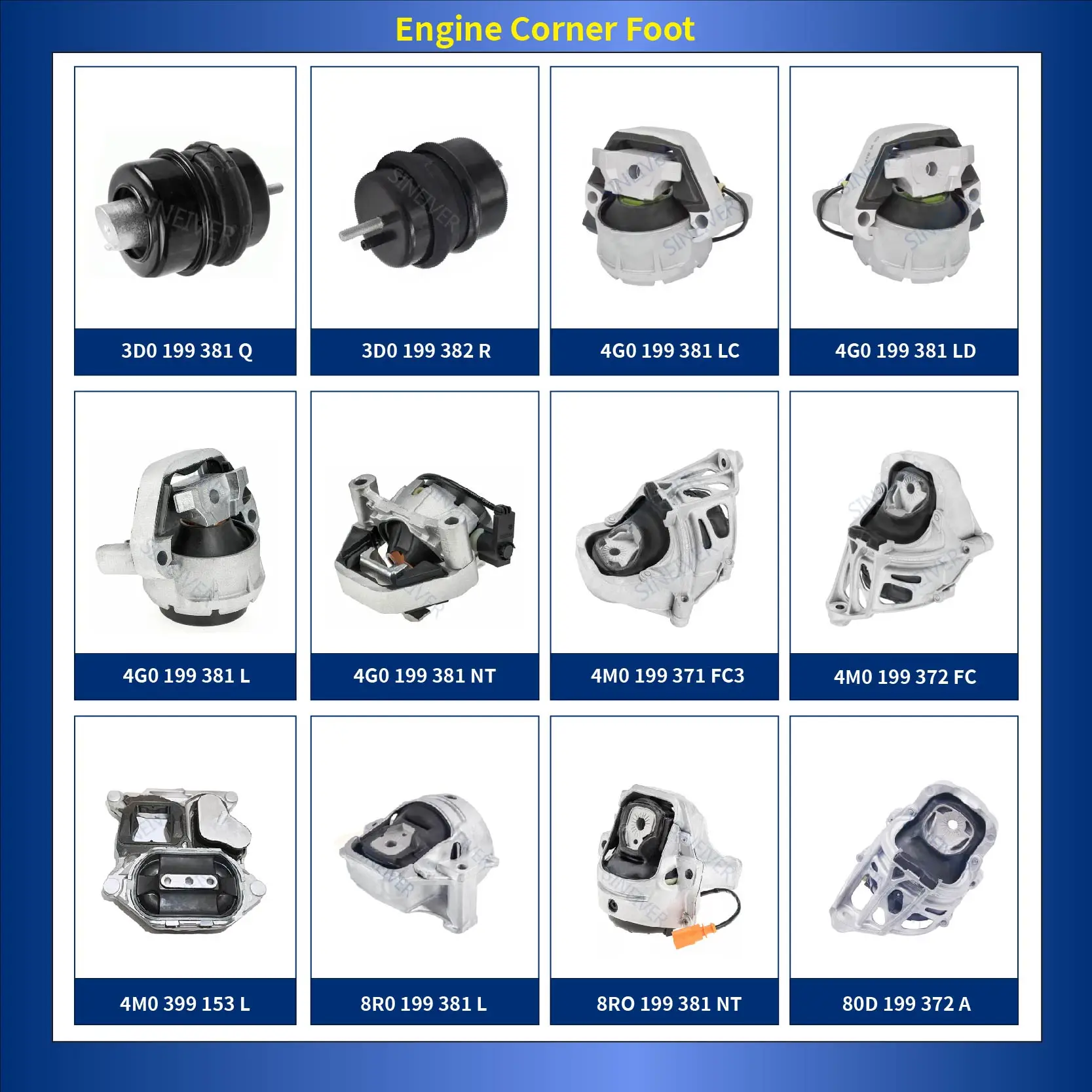 Para Audi Car A8/S8 2010-2013 OEM 4G0199381LC Suporte de motor