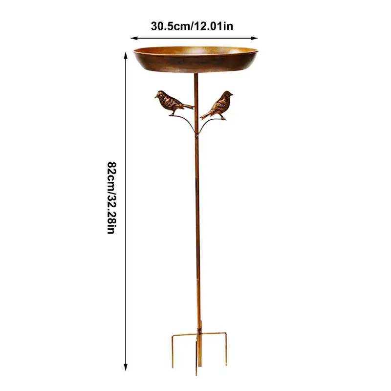 Baños para pájaros para exteriores, cuenco de Metal para jardín de pie, alimentador de baño de pájaros de Metal, bañera para pájaros de 32 pulgadas de alto a prueba de herrumbre