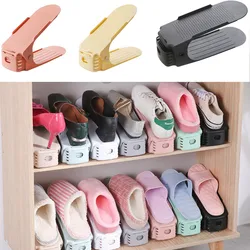 5Pcs Double Shelf Space Savers White Shoe Rack Cabinets Shoe Storage Organizer Plastic Adjustable Shoes Warderobe Bedroom