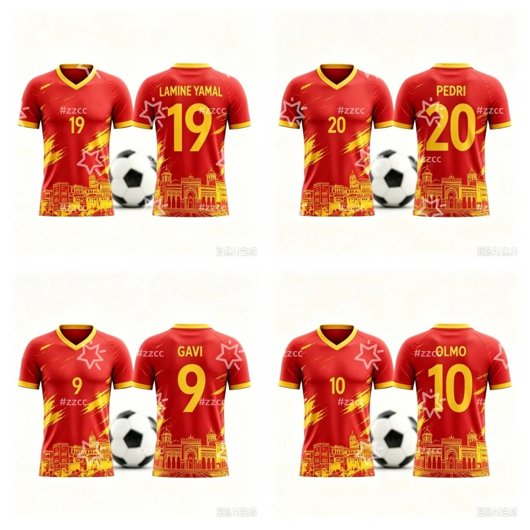 Maillot de football commémoratif Espagne 2026 Yamal – Maillot de foot pour homme, t-shirt de sport d'été, vêtements pour enfant, tee-shirt femme ﻿