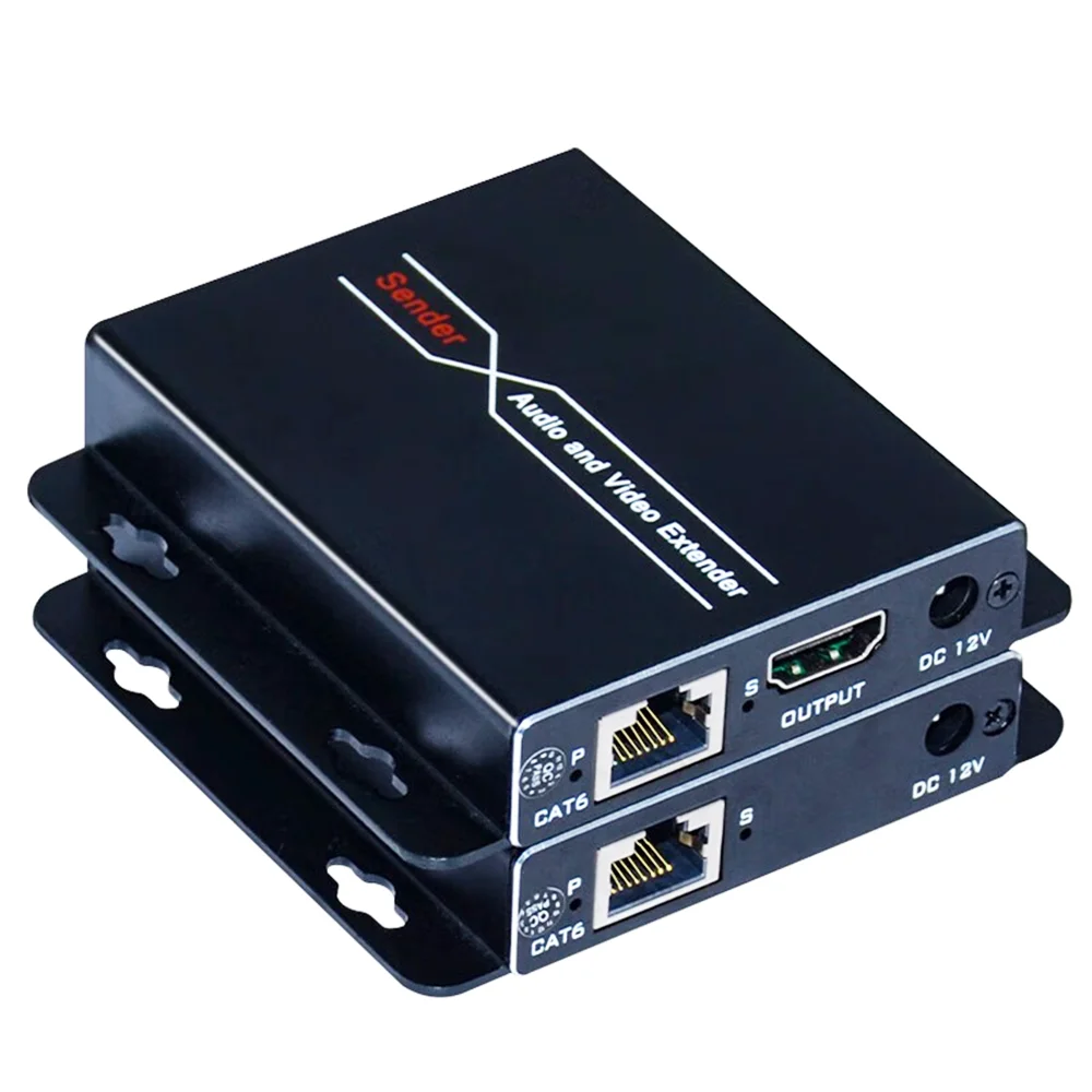 60 Meters 196ft HDMI Extender over Single CAT6 Support IR Control 1080P60Hz HDMI Transmitter and Receiver