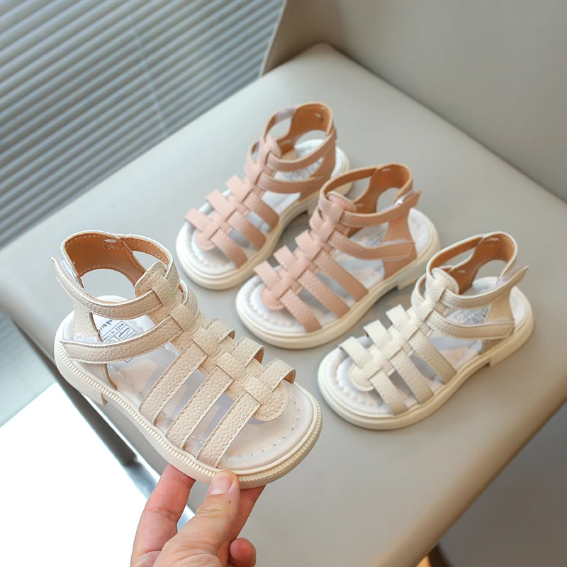 

Kids Sandals Princess Sweet Girls Gladiator High-top Sandals Hook & Loop Fashion 2024 Soft Quality Anti-skid Open Toes Sweet New