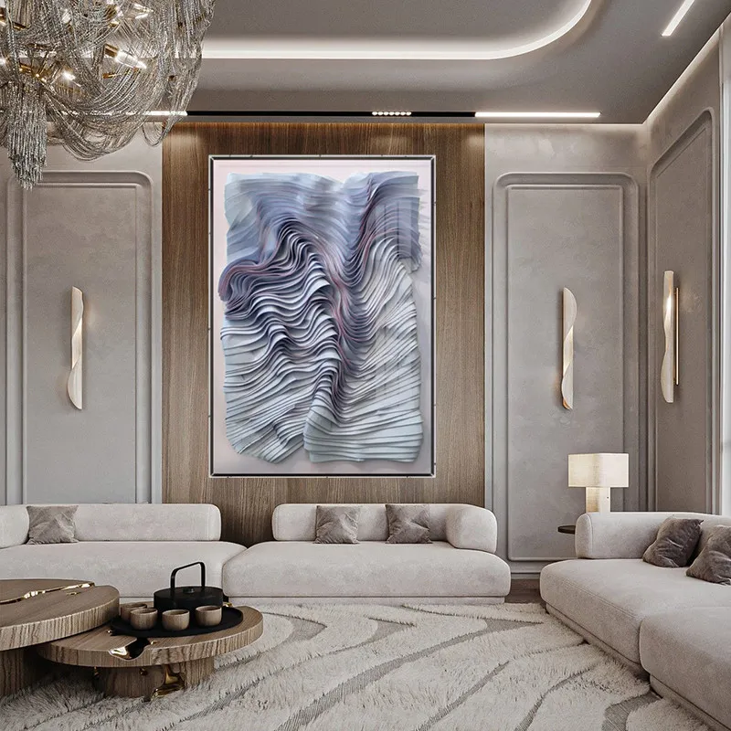 Modern decorative painting three-dimensional felt leather physical installation entrance indoor wall advanced hanging painting