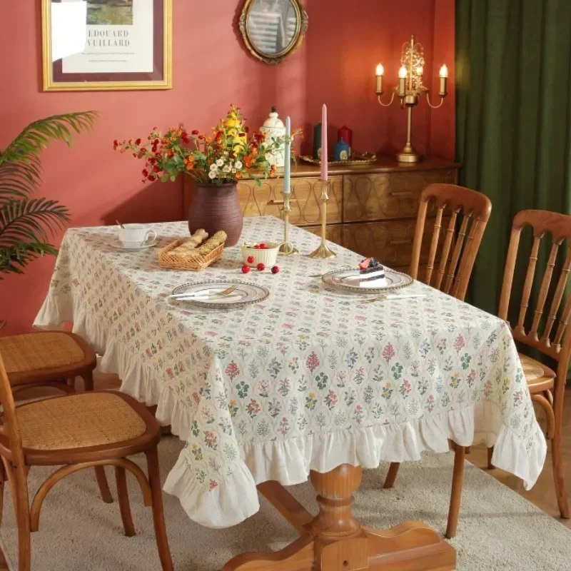 

Rectangle Hotel Dormitory Lotus Leaf Edge Photo Tablecloth