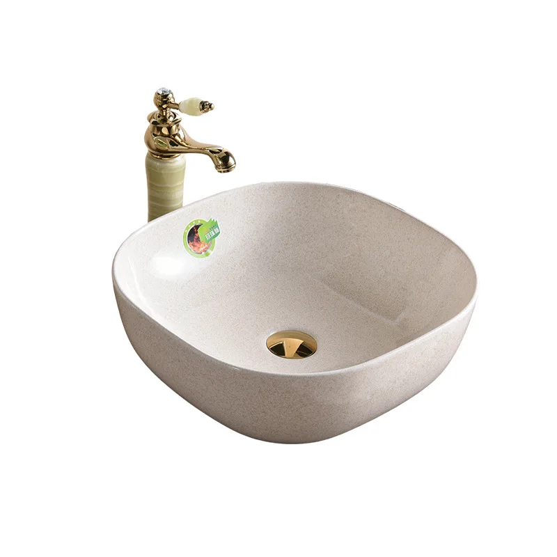 

Современная простая настольная раковина с жемчужной глазурью, бытовая керамическая раковина для отеля, художественная овальная раковина с одним отверстием
