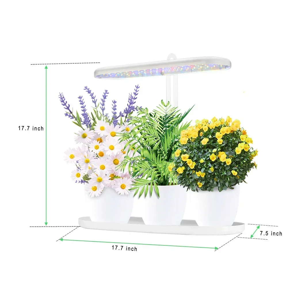 10W Full Spectrum LED Grow Light 2/4/8H Auto on/Off Timer 4-Level Dimmable Height Adjustable for Home Indoor Desk Plant Lighting