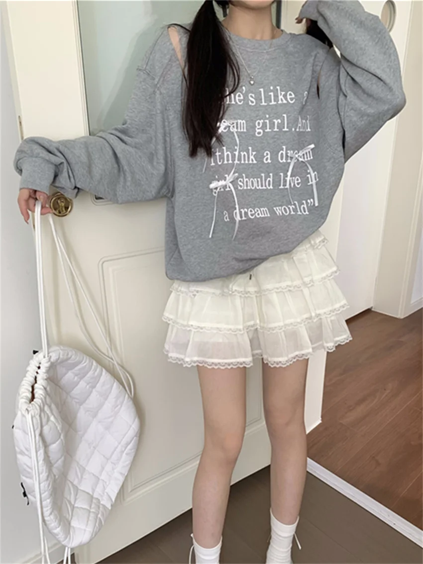 Plamtee Zomer Cake Mini Rokken Vrouwen Chique Elegante Losse Sweatshirts Uitgehold Dagelijks Lieve Meisjes 2024 Nieuwe Casual Office Lady