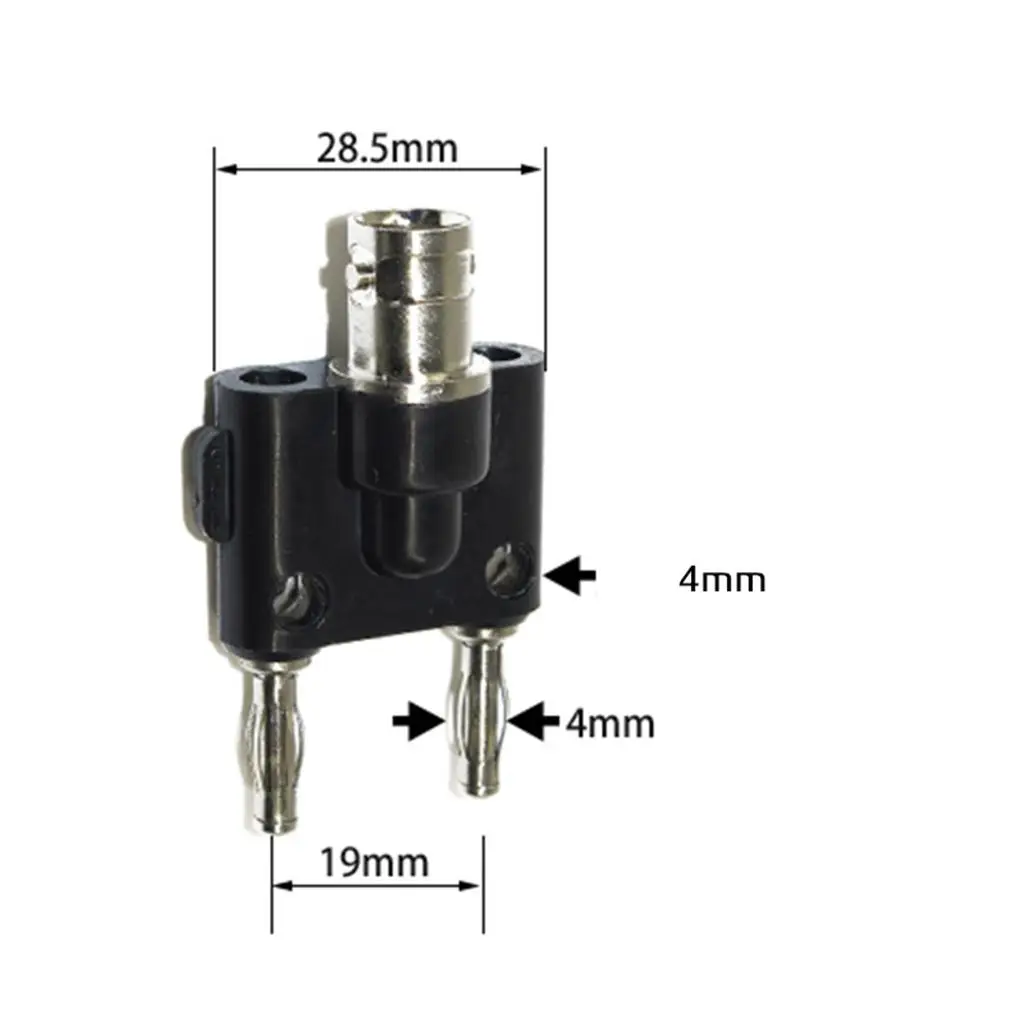 Dual Banana Connector Adapter BNC Female to Banana Plug 4mm Metal and Plastic for Measurement Devices