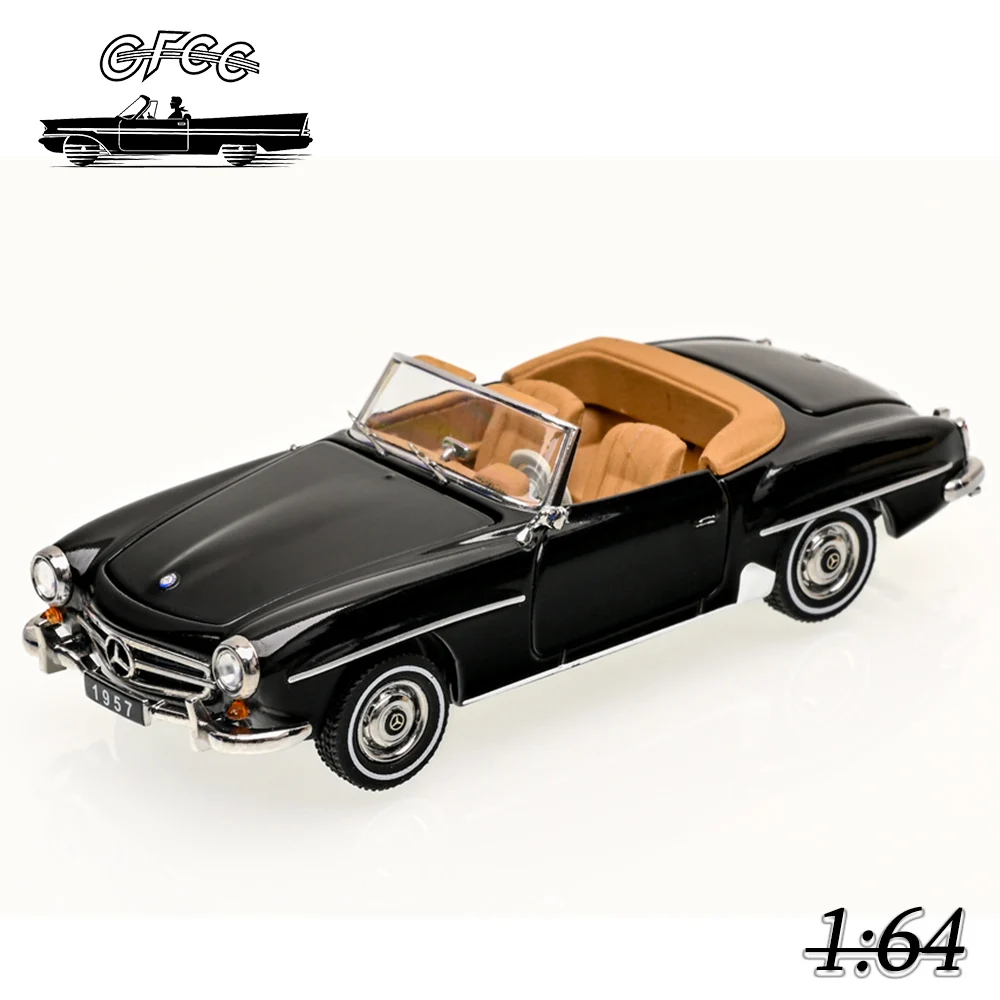 GFCC 1/64 1957 190SL Roadster Model Car Vintage Sports Cars High Performance Diecast Toy Station Vehicle with Display Box