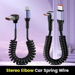 New Car Spring Cable 100W Fast Charging Wire Type C TO Type C Cable For iPhone Huawei Xiaomi Samsung USB C Cable 20CM To 1M