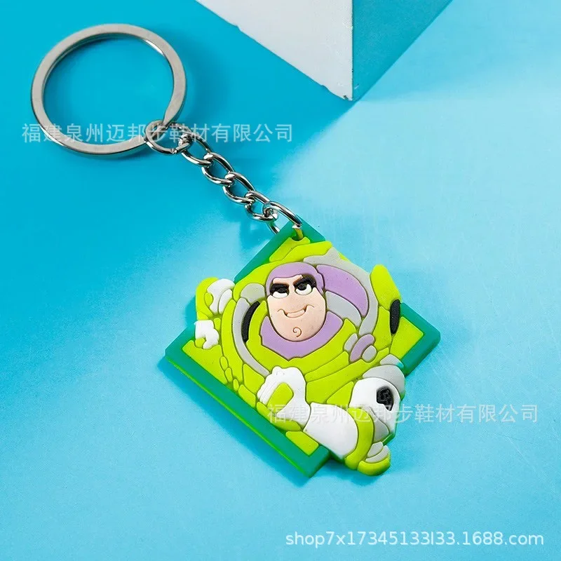 Disney Pixar Car Lightning McQueen Mater Jackson Glass Cabochon Keychain Bag Car Key Chain Ring Holder Charms Key Chains Gift