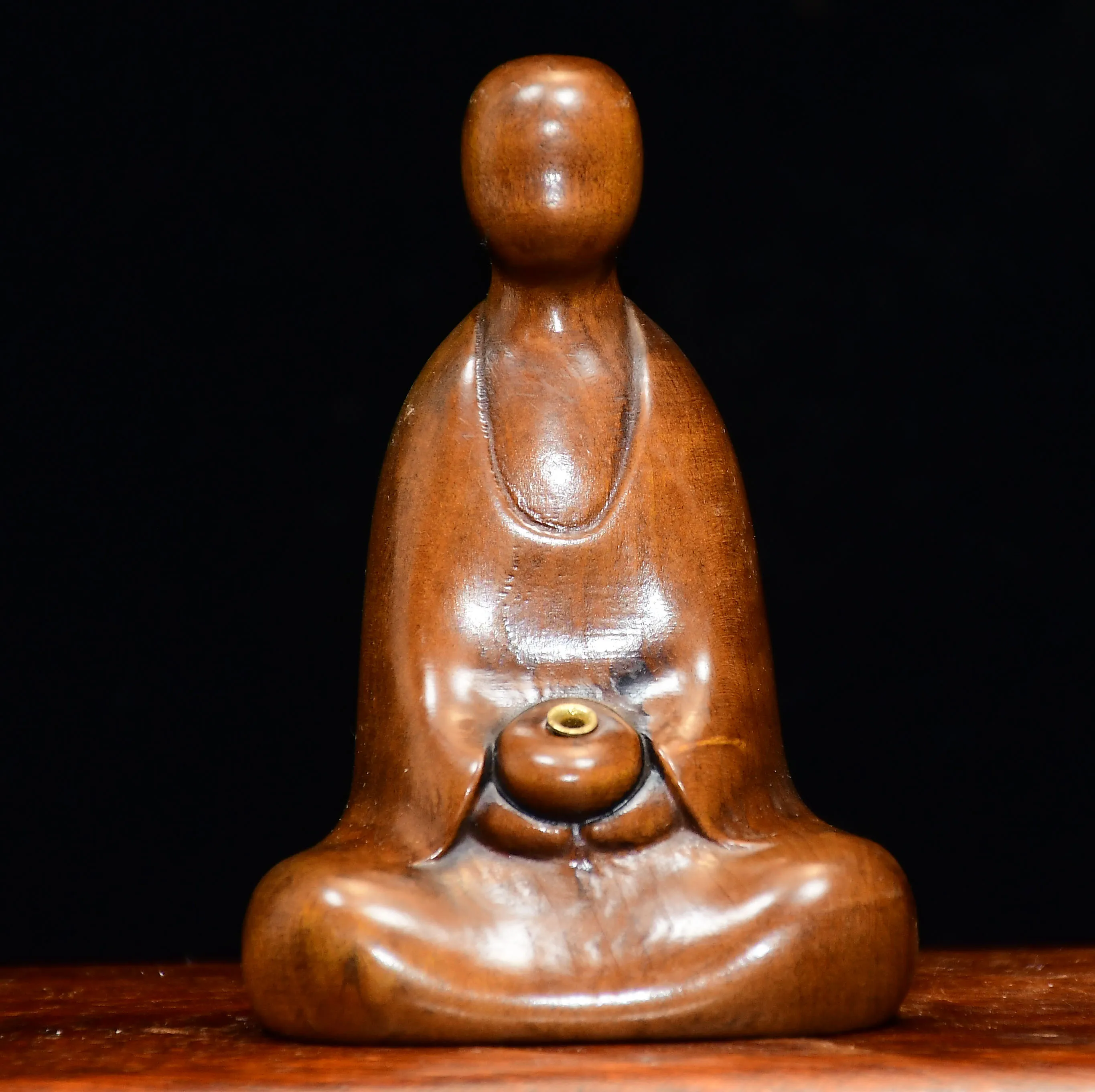 Old Boxwood Wuxiang Buddha Amitabha Buddha Awakening to the Truth Sitting Buddha incense holder Amass wealth Ornaments