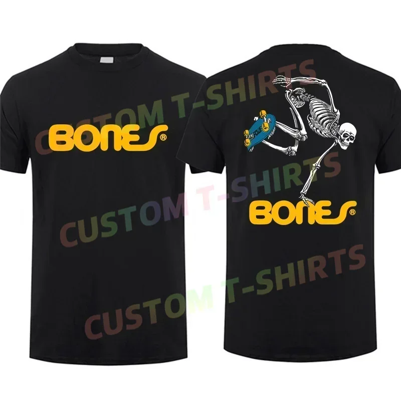 2025 Summer 100% Cotton Men T Shirt Casual Powell-Peralta Bones Skateboard Enthusiasts T-shirt Graphic Short Sleeves S-3XL Tee