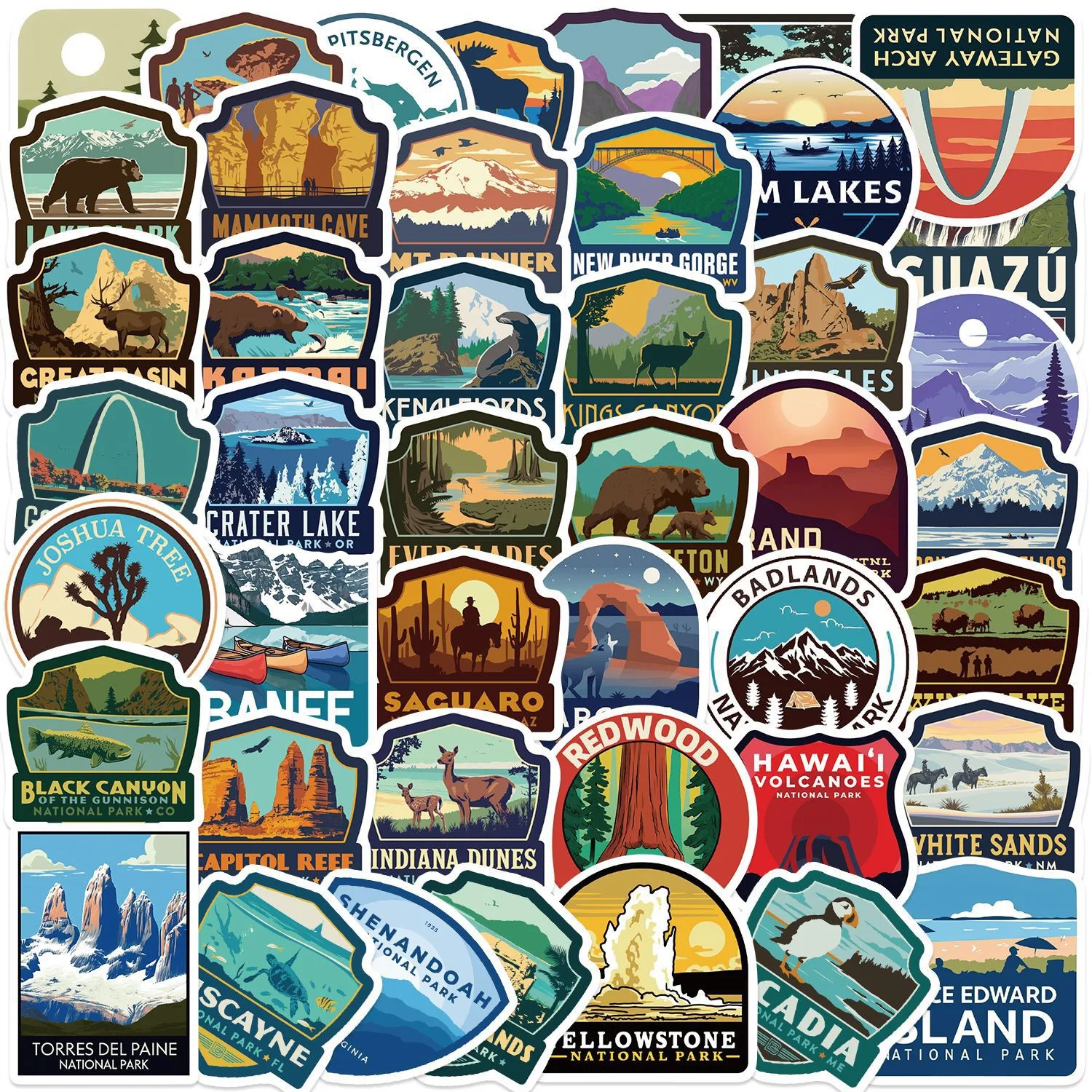 

10/50/100PCS World Famous National Park Travel Stickers Nature Landscape Decals Waterproof Decal Notebook Phone Laptop Sticker