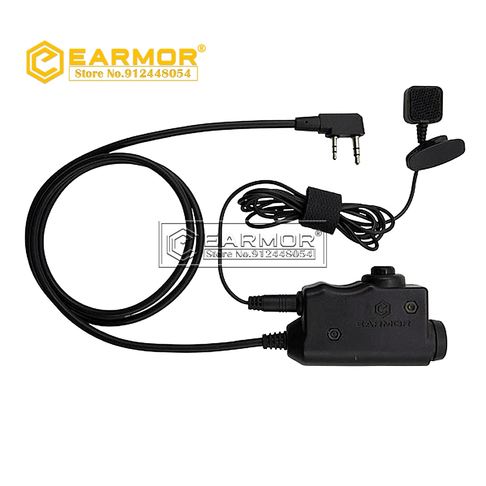 EARMOR M52 PTT Adapter Push To Talk Tactical Communications Headset PTT Adapter for Airsoft Earmor MSA Sordin