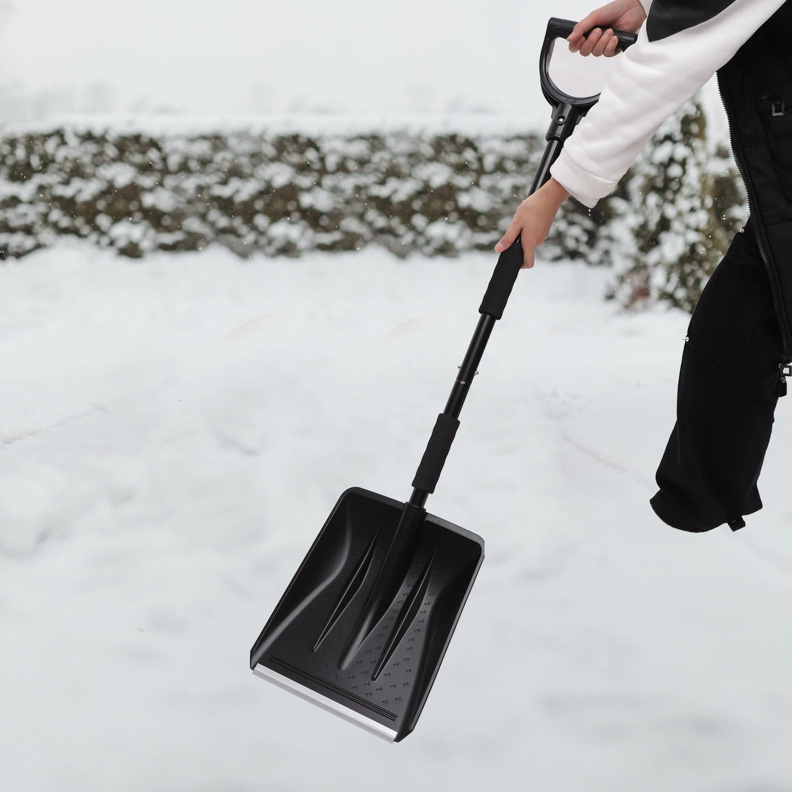 

Whisk Broom Car Snow for Driveway Detachable Scraper and Brush Black Ice Travel