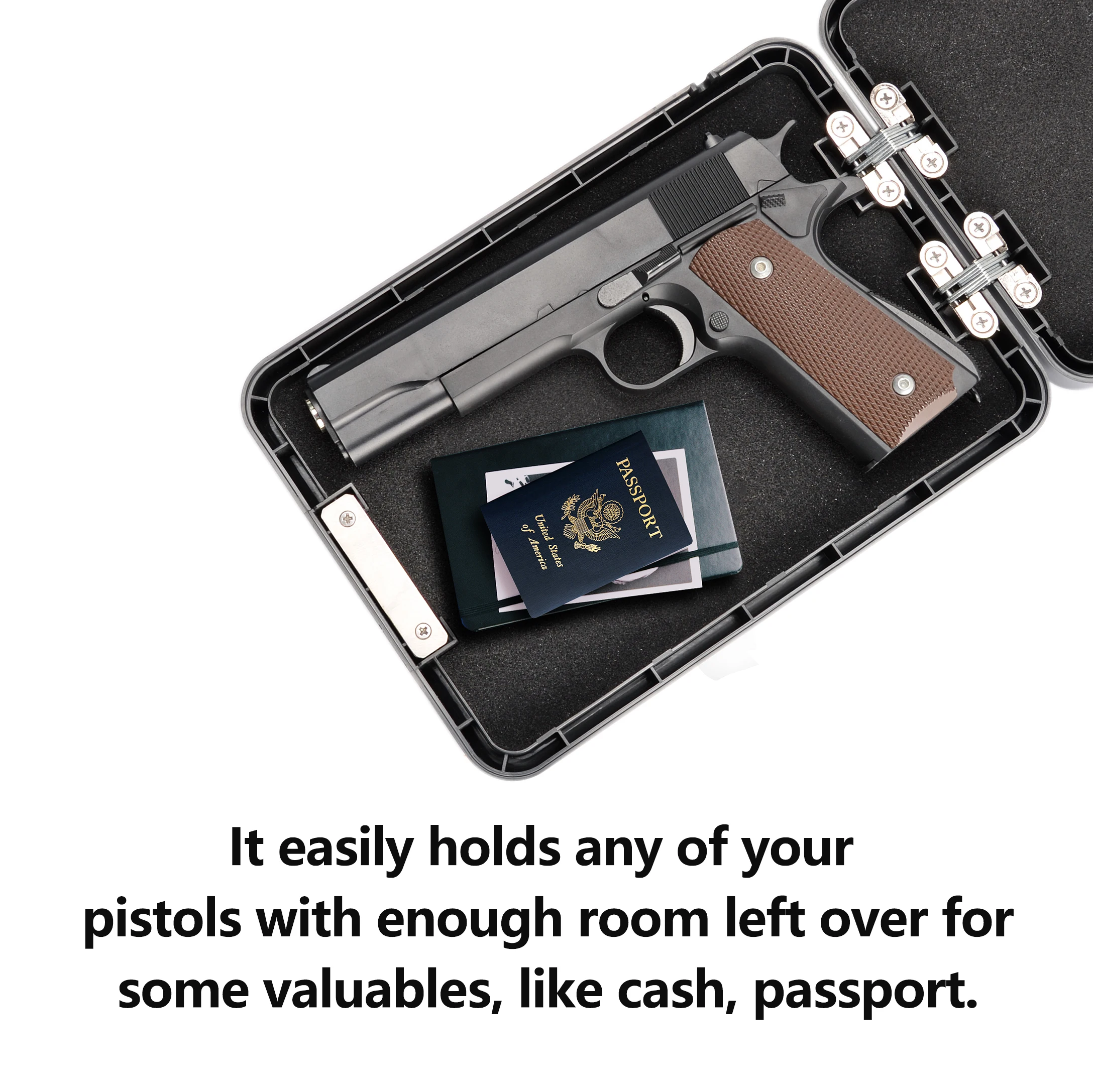 Gun Safes for Pistols Small Safe Handgun Portable With 4 Digits Combination Lock For Storage Plastic Handgun Case For Car Travel