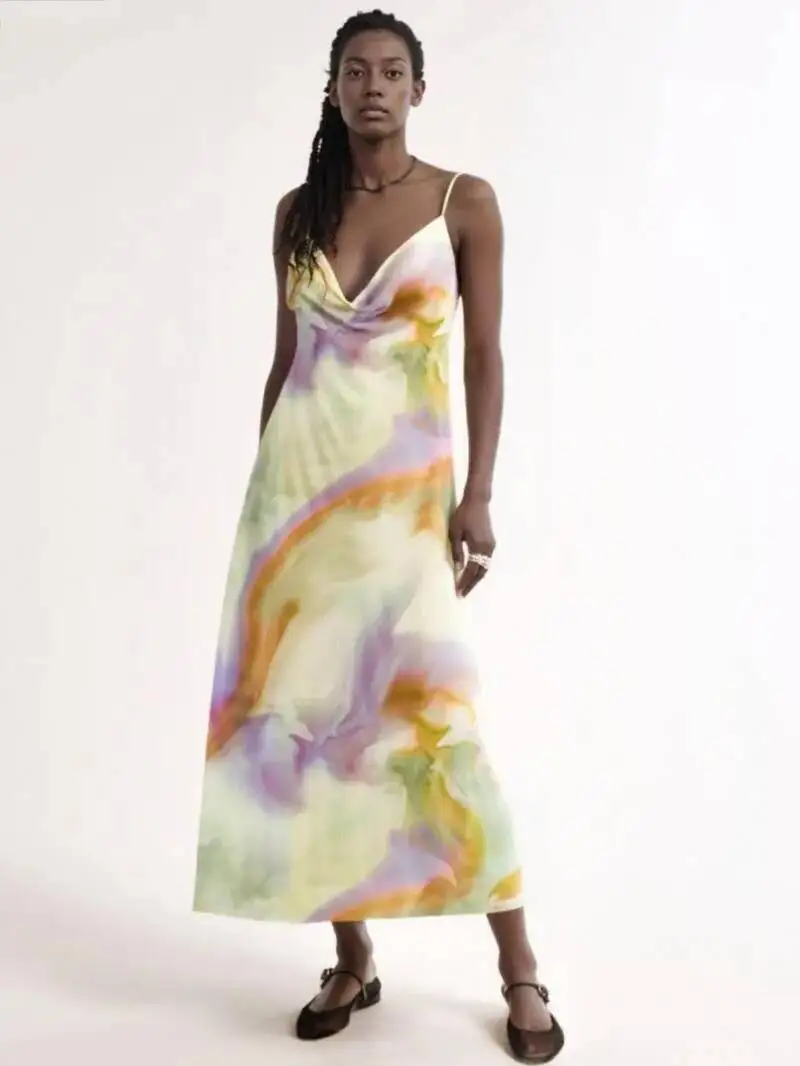 

Длинное платье с леопардовым принтом, женское тюлевое платье-комбинация с открытой спиной, женские летние сексуальные праздничные платья, винтажные вечерние платья миди