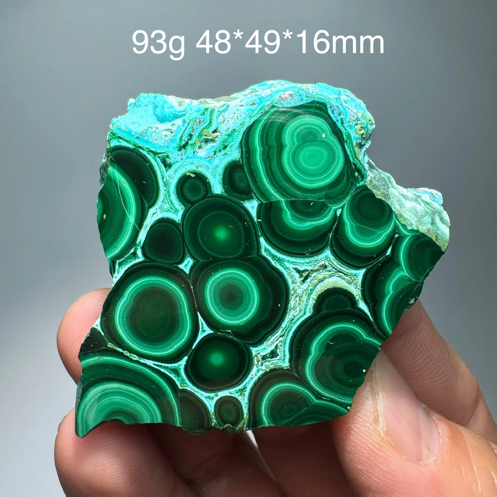 天然クリソコラマラカイト鉱物標本スラブスライス片面研磨水晶