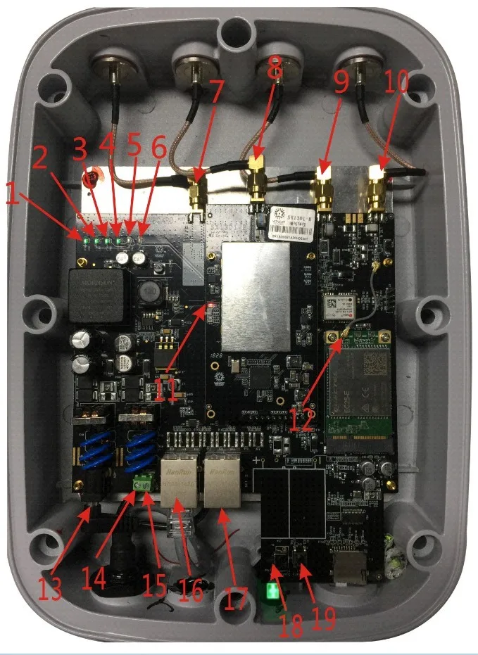 AS923 mHz بوابة لاسلكية GW5000A لوراوان IoT بوابة 4G الهوائي