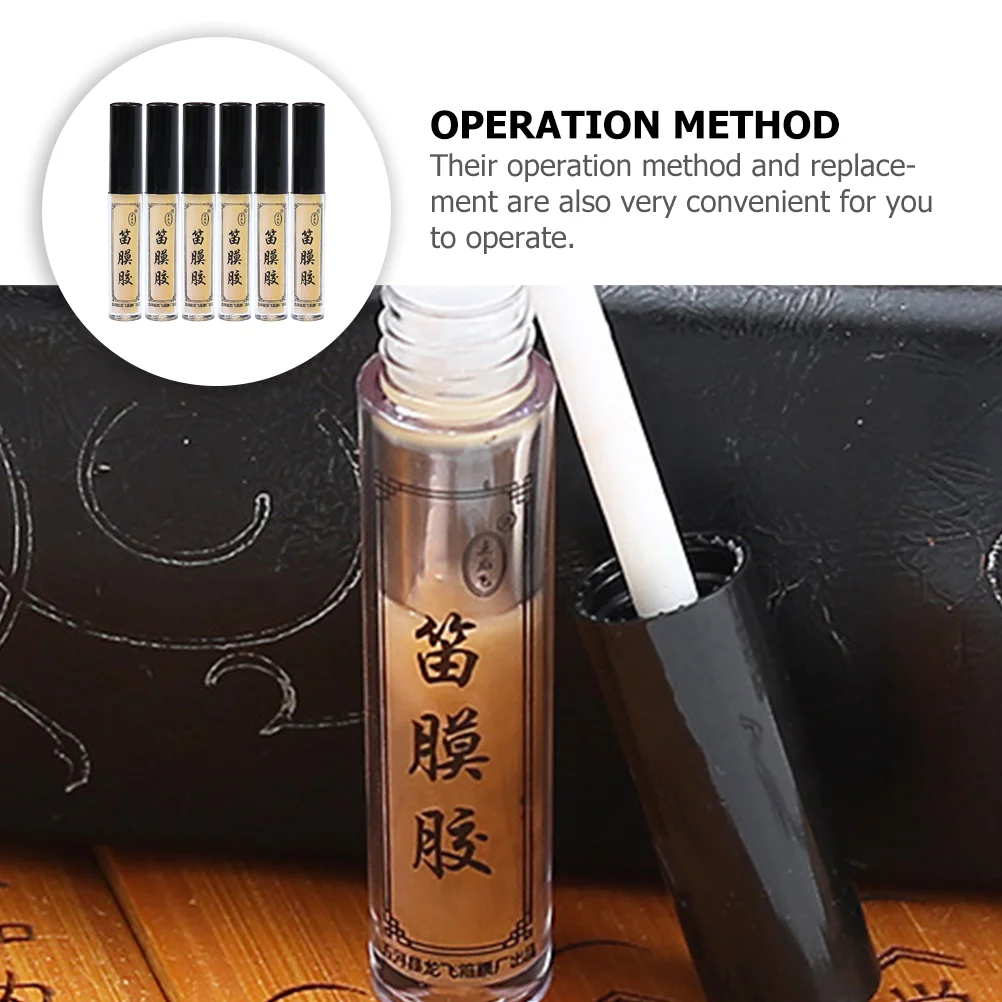 6 Bottles Dimo Glue Liquid Natural Donkey-hide Gelatin Chinese Flute Membrane Bamboo Accessories