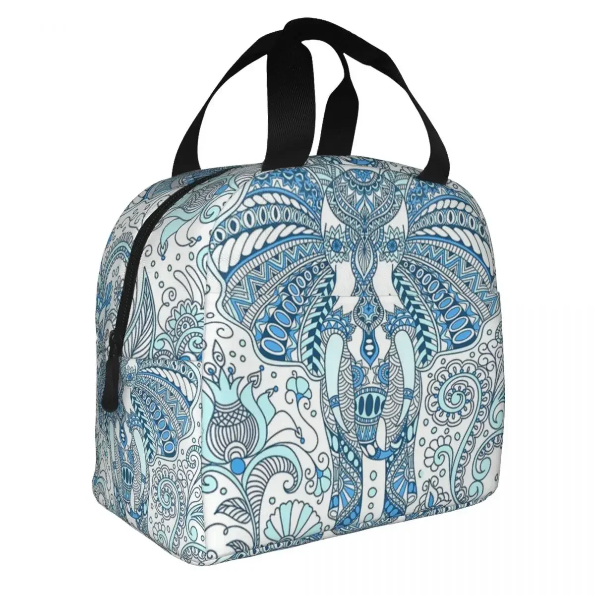 Indian Elephant Mandala Lunch Bags Waterproof Insulated Oxford Cooler Bohemian Boho Thermal Cold Food Picnic Tote for Women Kids