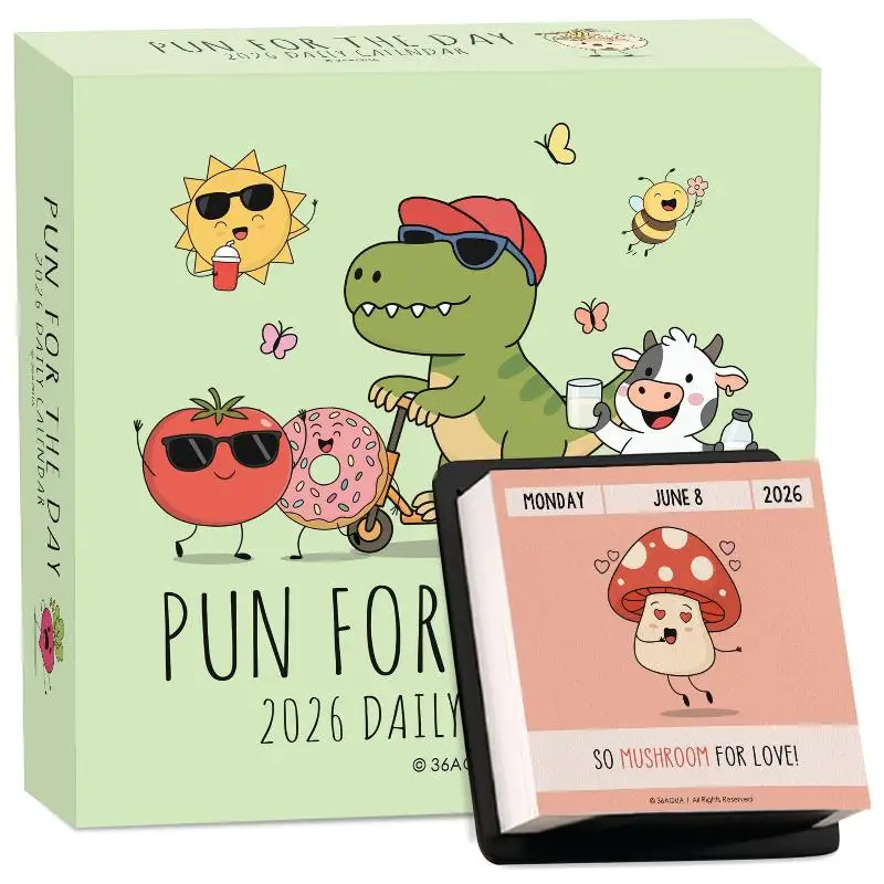 

2026 Punny Motivational Desk Calendar Funny Pun Flip Calendar Daily Day To Day Calendar