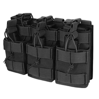 Triple Magazine Pouch Double-Layer Mag Pouches 6 Rounds Mag Bag Open-Top Molle Pouch Universal Cartridge Holder for M4 M14 M16