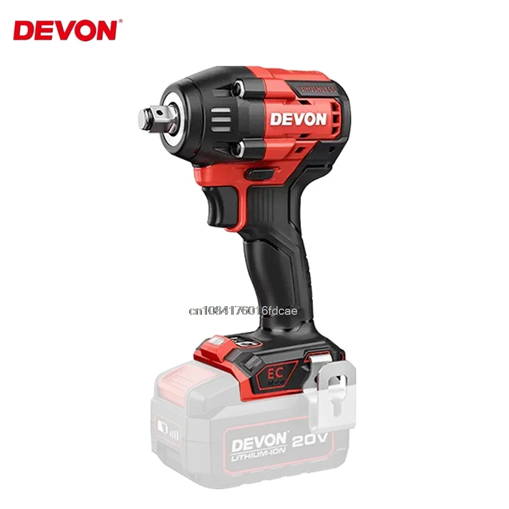 Devon 5765 Heavy Duty Cordless Impact Wrench Brushless 500Nm Torque Adjustable 3700rpm 2800ipm Universal Flex Battery Platform