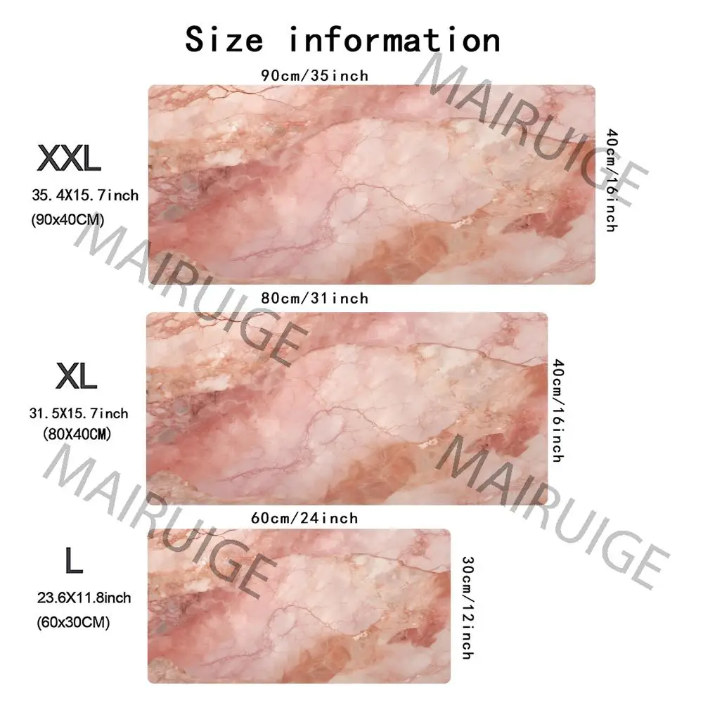 Marble Texture Art Mouse Pad Large Computer Office Game Table Mats XXL Rubber Anti-slip Gaming Keyboard Mousepads Long Desk Pads