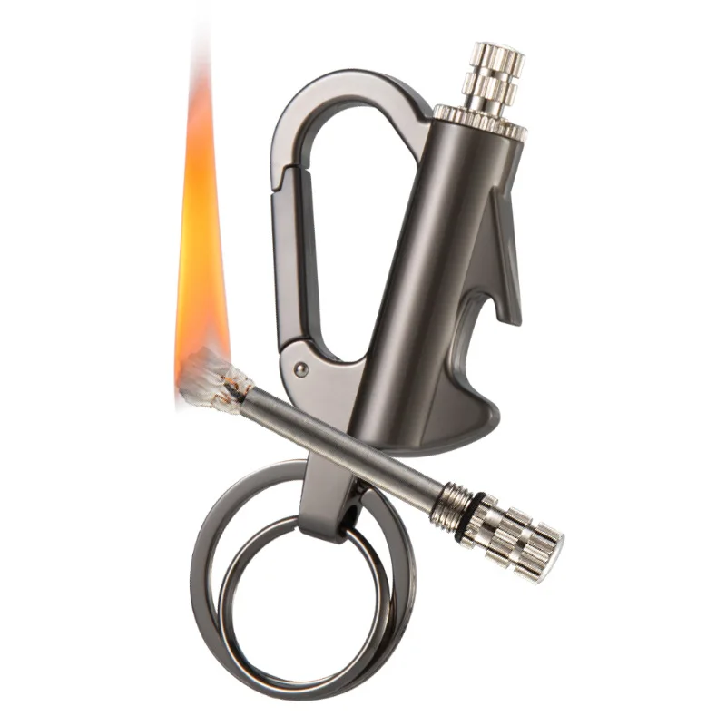 Hot Selling Metal Small Match Used 10000 Times Lighter Multifunctional Keychain Burning Cigarette Lighters & Smoking Accessories