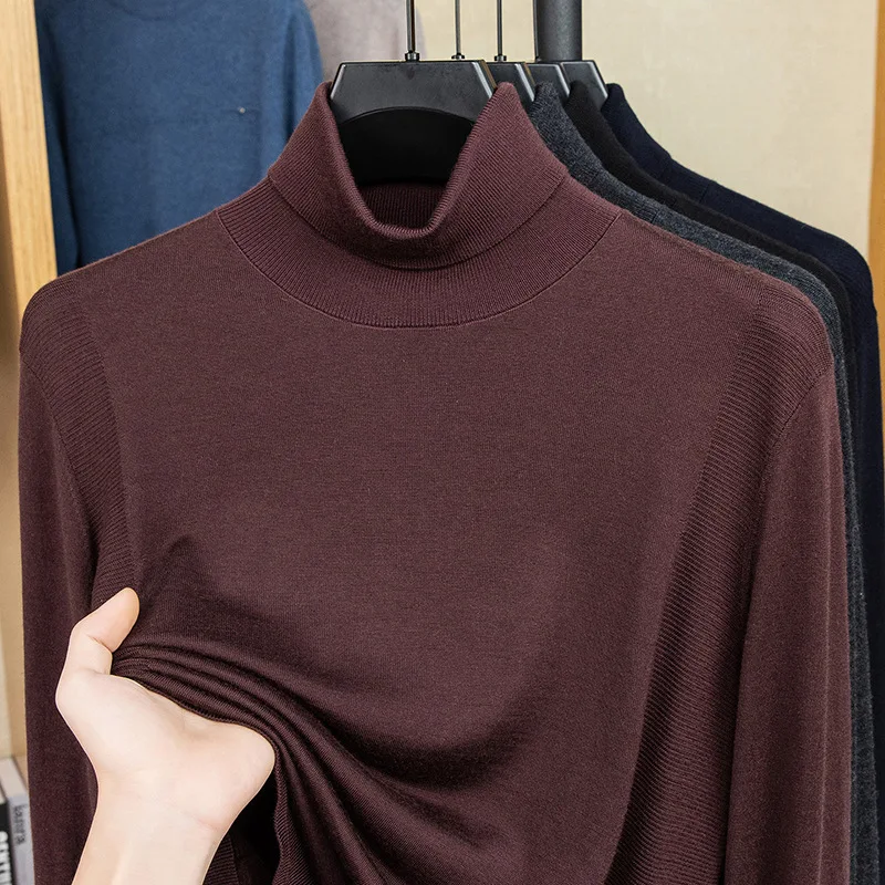2026 neue Mode Herren Stricken Kaschmir Pullover High Neck Winter Pullover Männer Kleidung