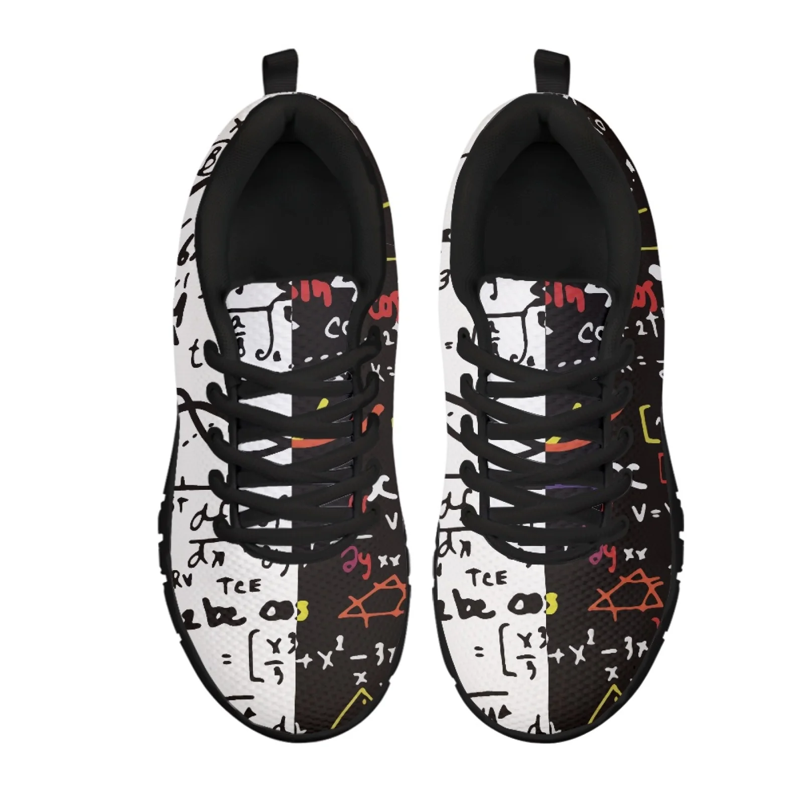 Coloranimal Math Formula Print Women Shoes for Nurses Standing All Day Non-Slip Athletic Sport Shoes for Travel