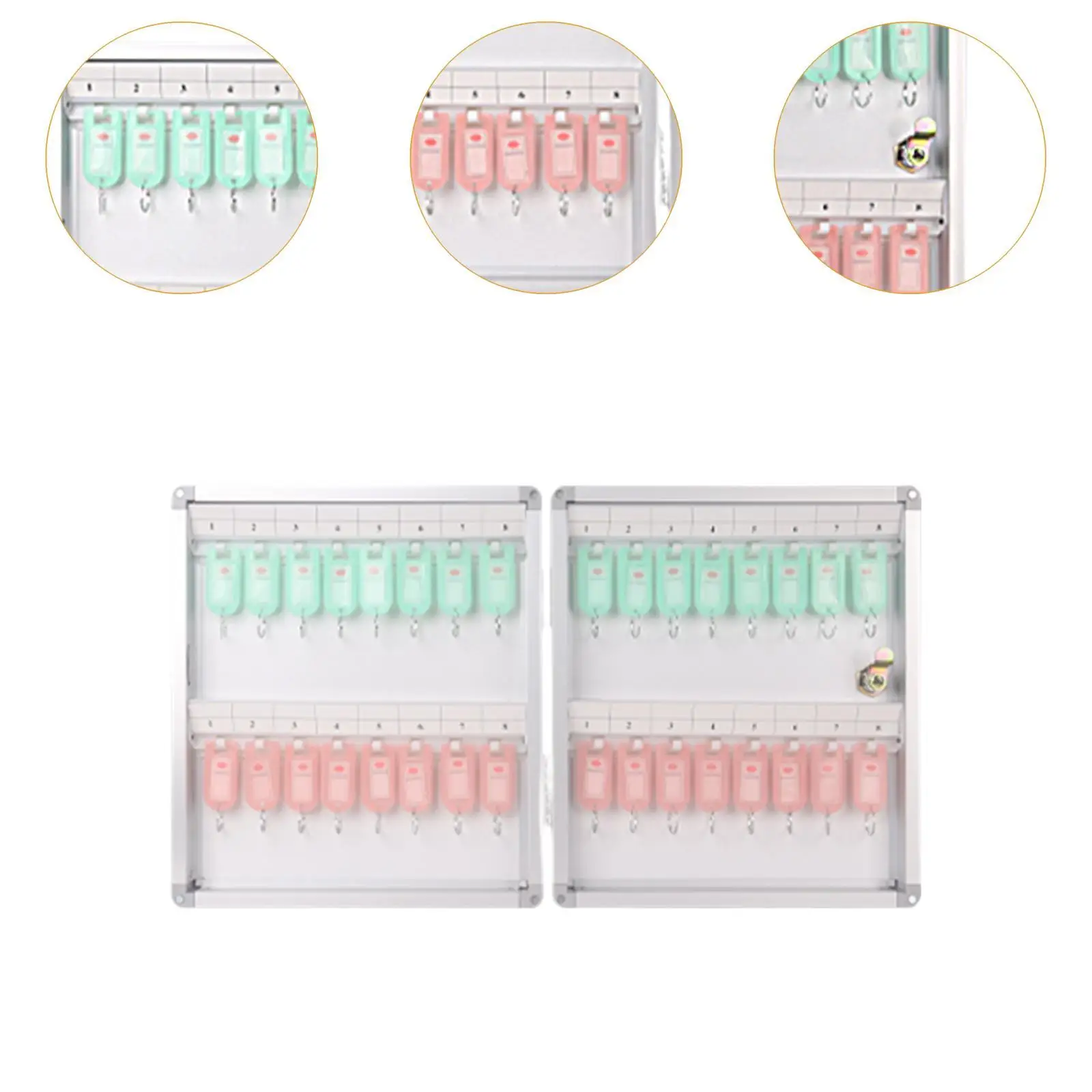 32 Position Key Storage Lock Box Wall Mount Holder for Hotels Car Office Key