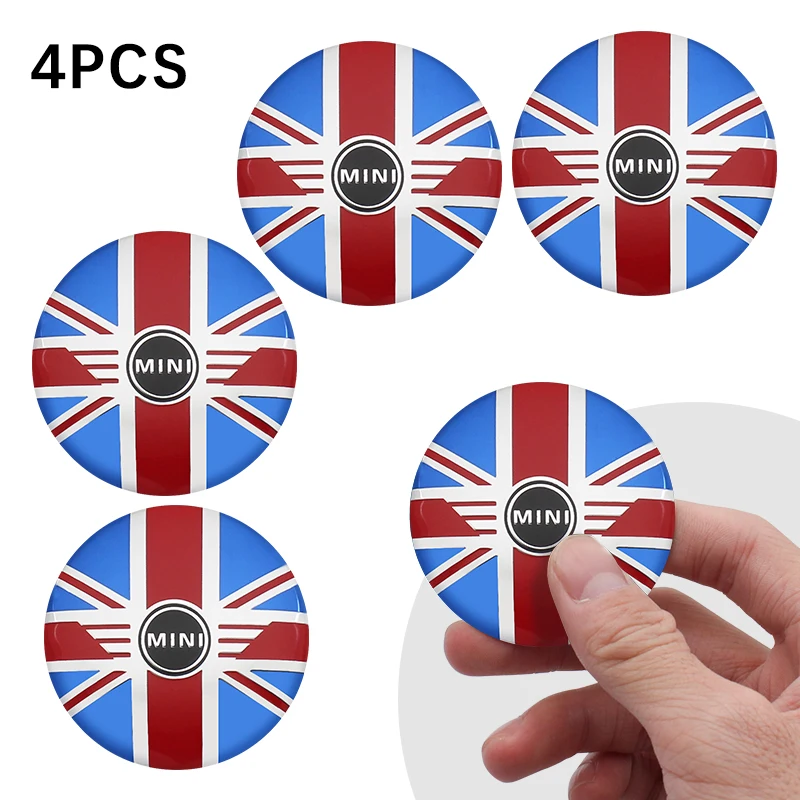 4Pcs 56mm Car Wheel Center Cover Sticker Hub Caps Emblem for MINI Coopers S JCW R52 R53 R54 R55 R56 R57 F54 F55 F56 F57 F60