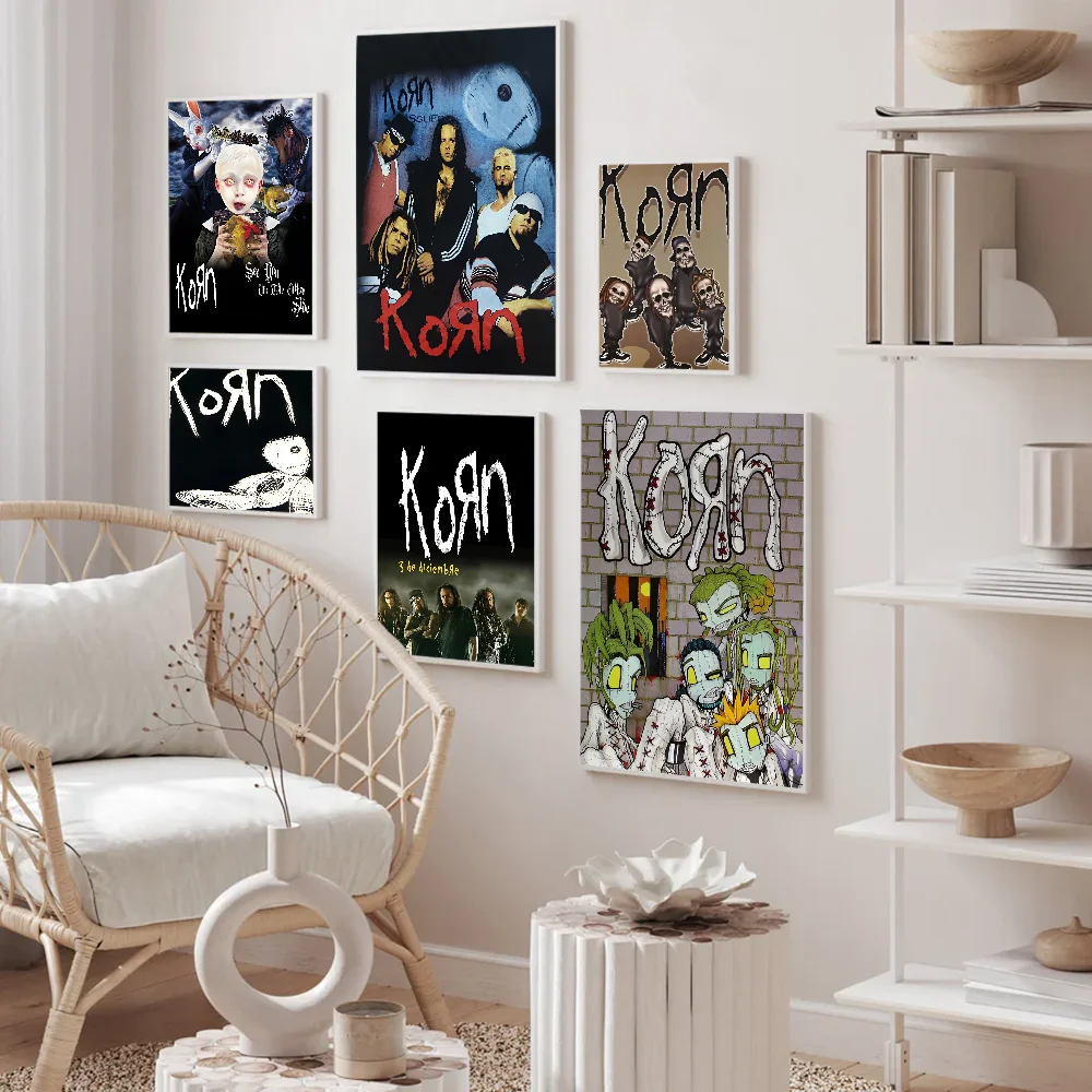 1pc Korn Rock Band Music Anime Posters Sticky Whitepaper Sticker DIY Room Bar Cafe Kawaii Room Decor