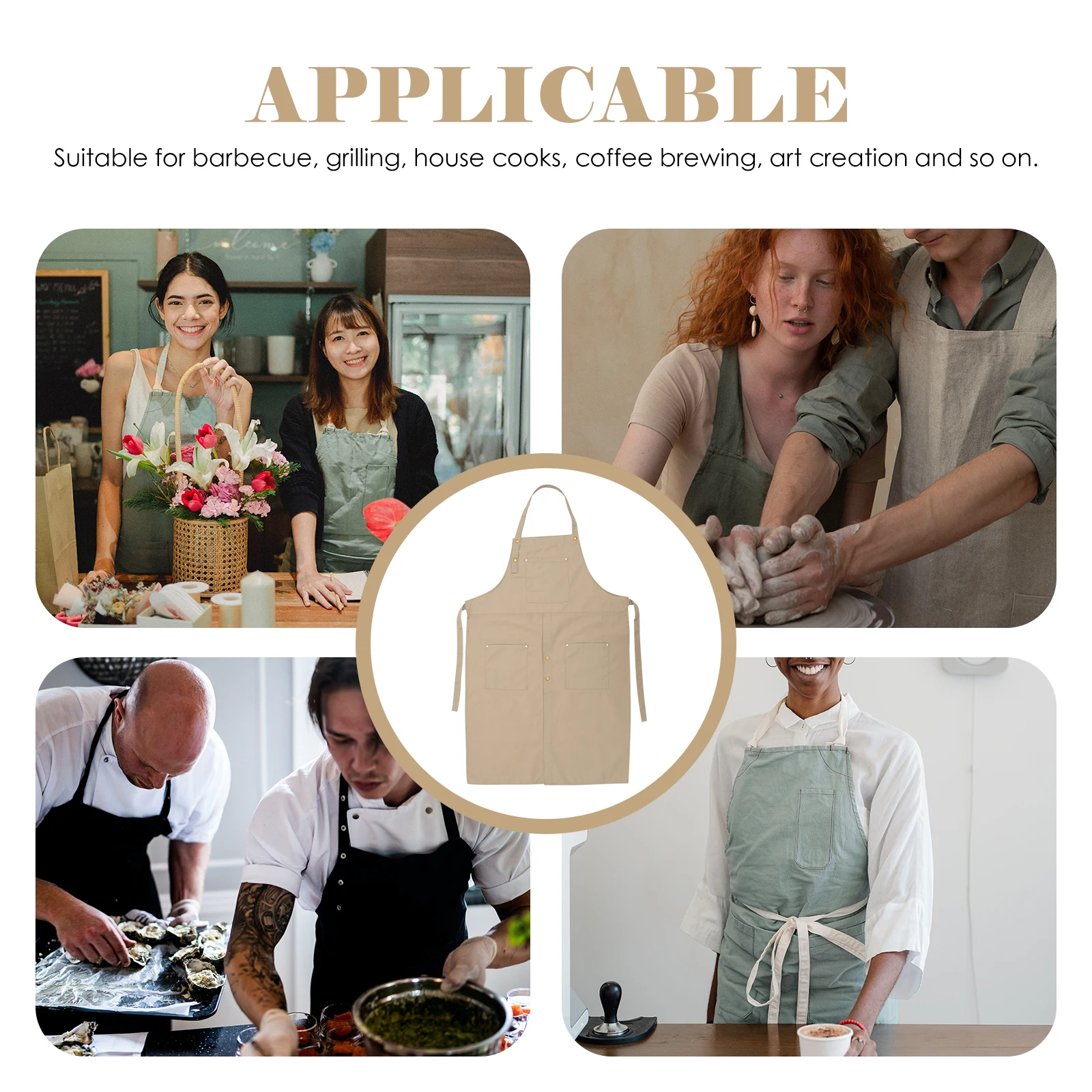 

Pottery Apron Clay Cooking Artist Garden Painters Smock Women Adults Man Premium Materials Long Service Life Durable Portable