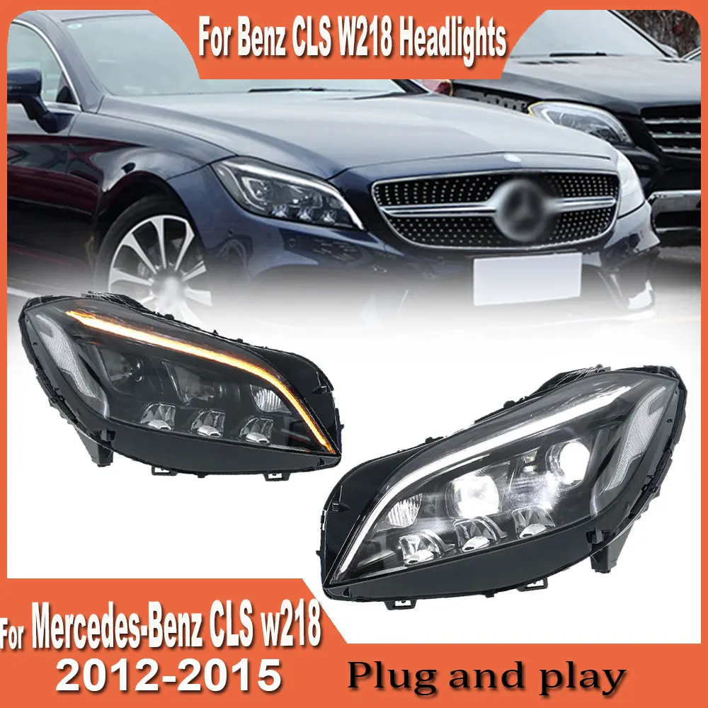 2pc Car Front Lights For Benz CLS W218 LED Headlights 2012 2013 2014 2015 Accessories Modified New Styling DRL Headlamp Assembly