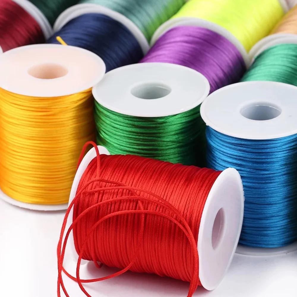 100 متر/لفة 1.5/2/2.5/3 مللي متر خط النايلون الحبل حبل الصينية العقد Rattail الحرير الحبال مضفر سلسلة DIY بها بنفسك شرابات Shamballa الموضوع