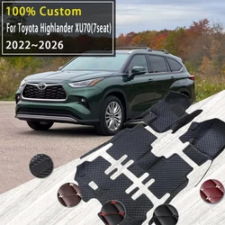 Hybrid Auto Car Floor Mat For Toyota Highlander XU70 2022 2023 2024 2025 2026 7seat Leather Mats Carpet Tappeto Car Accessories