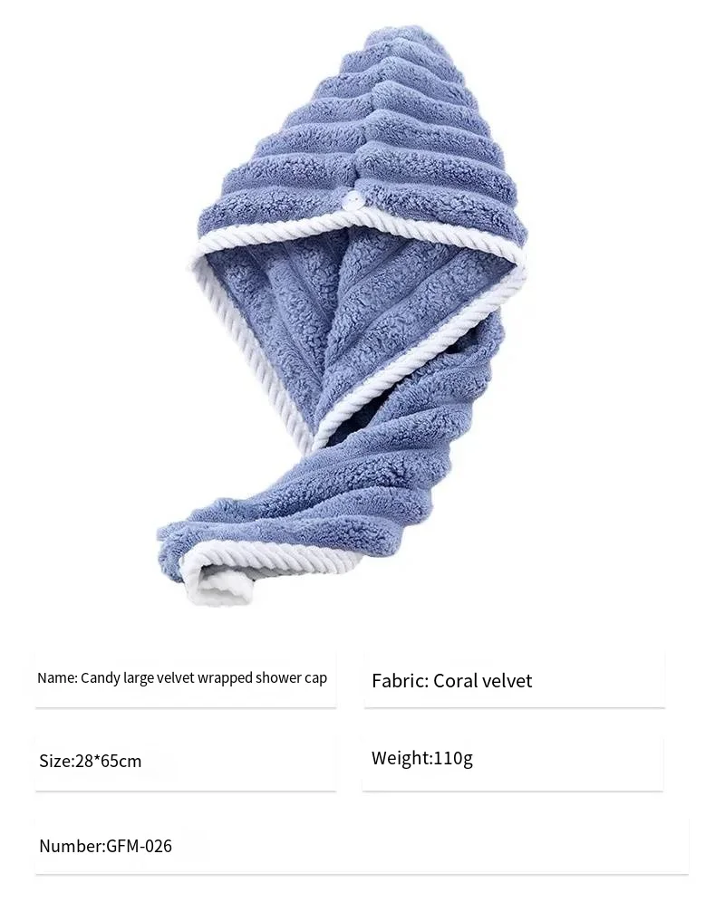 Trockenhaarkappe für Frauen, verdicktes und super saugfähiges Kopftuch zum Abwischen von Haaren, schnell trocknende Kappe, Handtuch für trockenes Haar – Detail 2