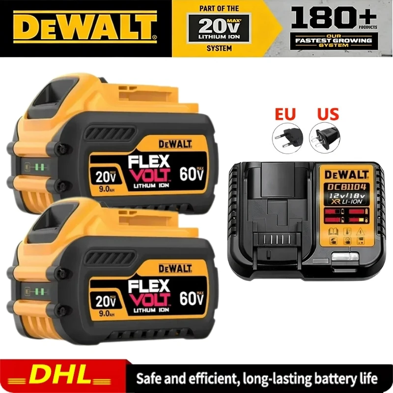 Original MAX Flexvolt DEWALT 20V 60V Battery, for DCB606 DCB205 DCB206 DCB609 Power Tool Battery, DEWALT 5AH 6AH 9AH Battery